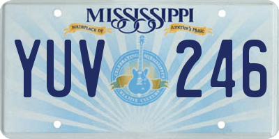 MS license plate YUV246
