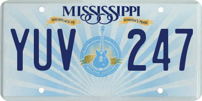 MS license plate YUV247