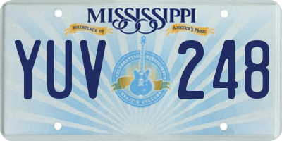 MS license plate YUV248