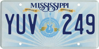 MS license plate YUV249