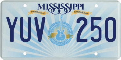 MS license plate YUV250