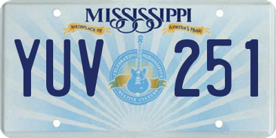 MS license plate YUV251