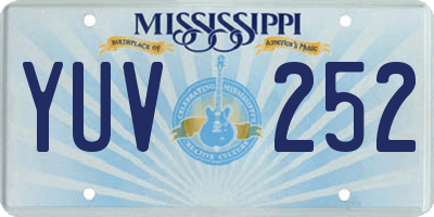 MS license plate YUV252