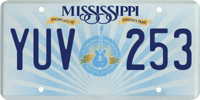 MS license plate YUV253