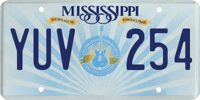 MS license plate YUV254