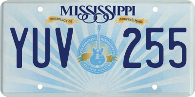 MS license plate YUV255