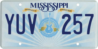 MS license plate YUV257