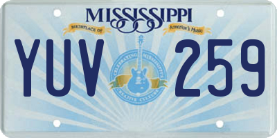 MS license plate YUV259