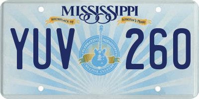 MS license plate YUV260