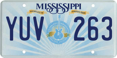 MS license plate YUV263