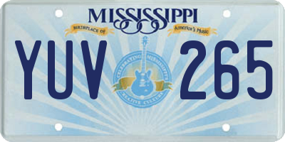 MS license plate YUV265