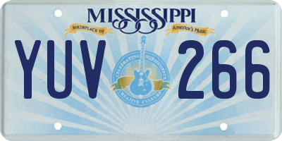 MS license plate YUV266