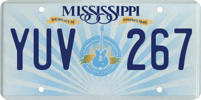 MS license plate YUV267