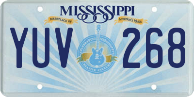 MS license plate YUV268