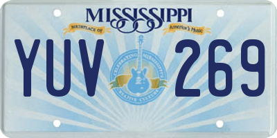 MS license plate YUV269