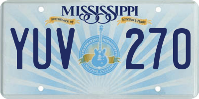 MS license plate YUV270
