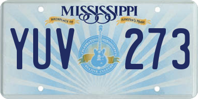 MS license plate YUV273