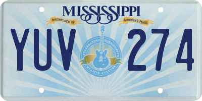 MS license plate YUV274
