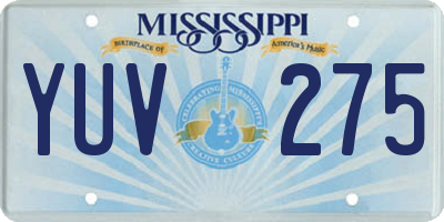 MS license plate YUV275