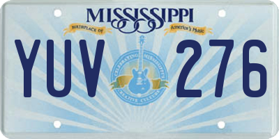 MS license plate YUV276