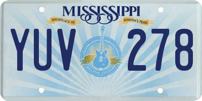 MS license plate YUV278