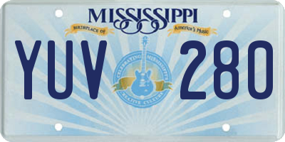 MS license plate YUV280