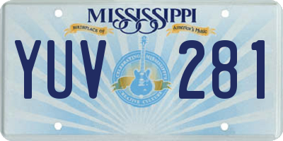 MS license plate YUV281