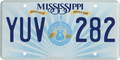 MS license plate YUV282