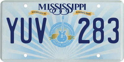MS license plate YUV283