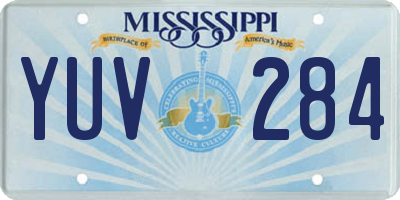MS license plate YUV284