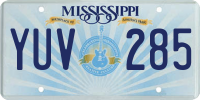 MS license plate YUV285