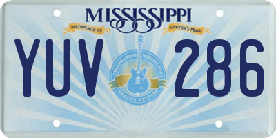 MS license plate YUV286