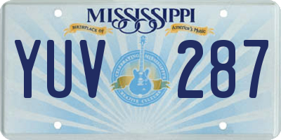 MS license plate YUV287