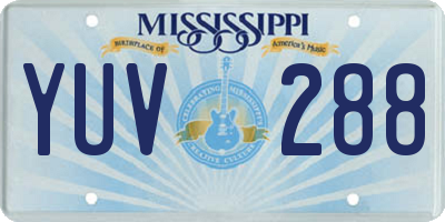 MS license plate YUV288