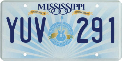 MS license plate YUV291