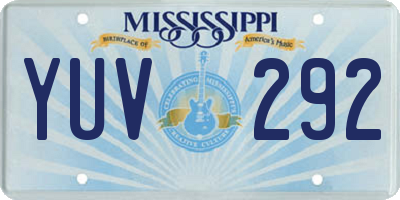 MS license plate YUV292