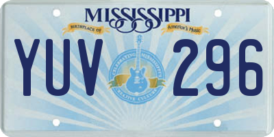 MS license plate YUV296