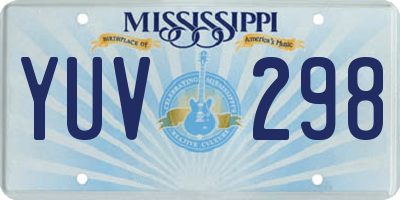 MS license plate YUV298