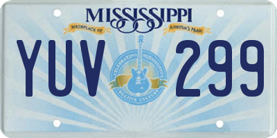 MS license plate YUV299