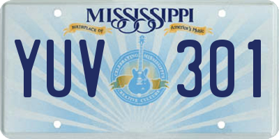 MS license plate YUV301