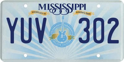 MS license plate YUV302