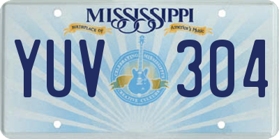 MS license plate YUV304