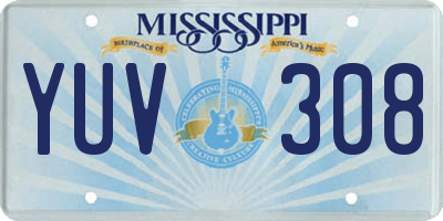 MS license plate YUV308