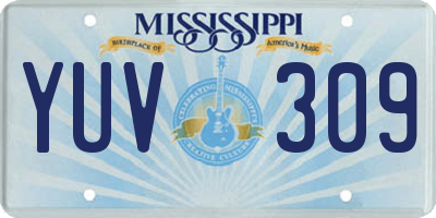 MS license plate YUV309