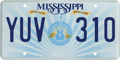MS license plate YUV310