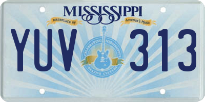 MS license plate YUV313