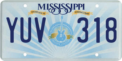 MS license plate YUV318