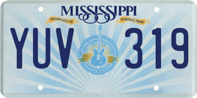 MS license plate YUV319