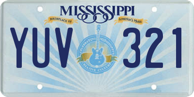 MS license plate YUV321