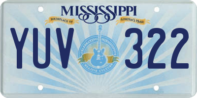 MS license plate YUV322